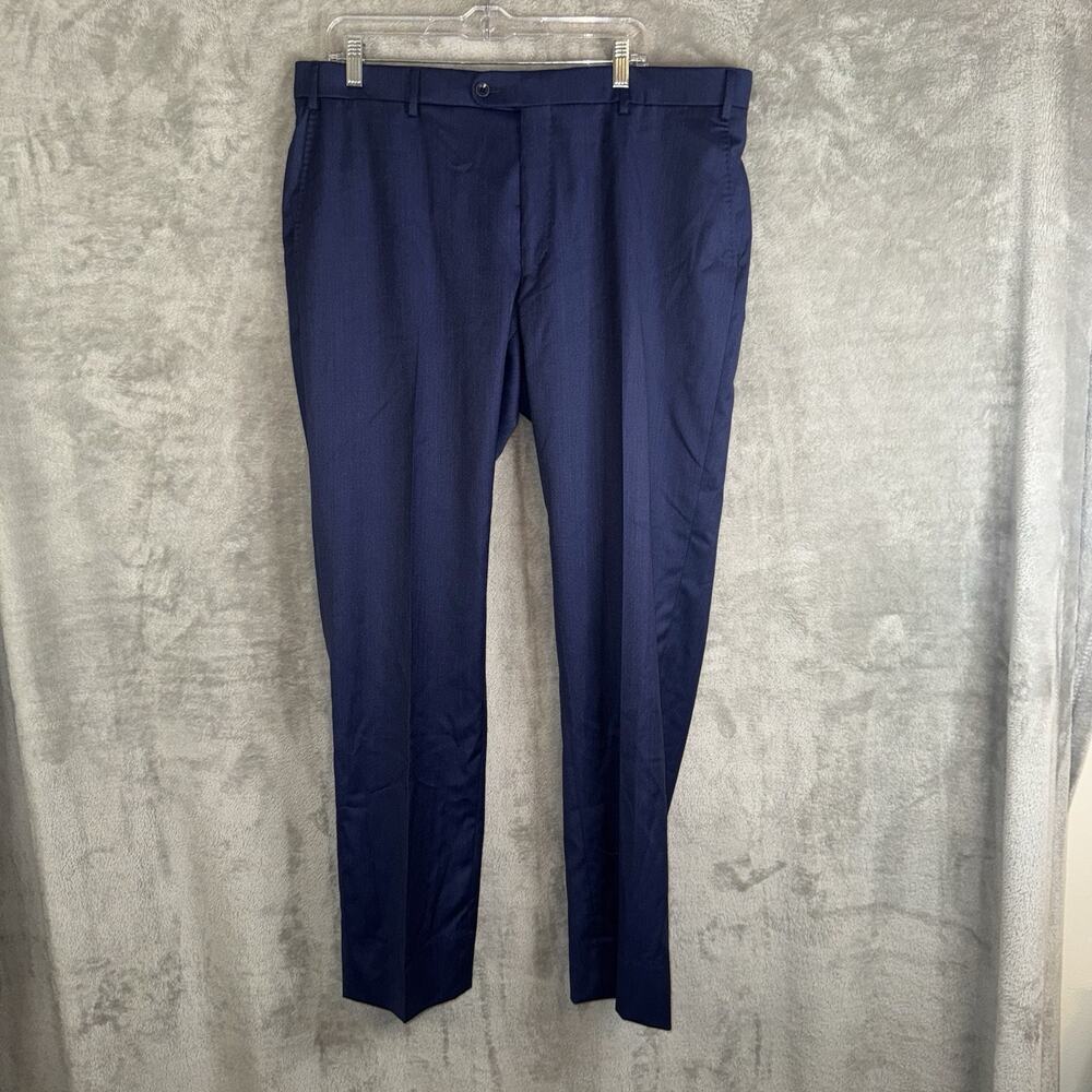 6 East Modern Fit Pants Loro Piana Super 130'S Wool Trousers Navy Size 40x33